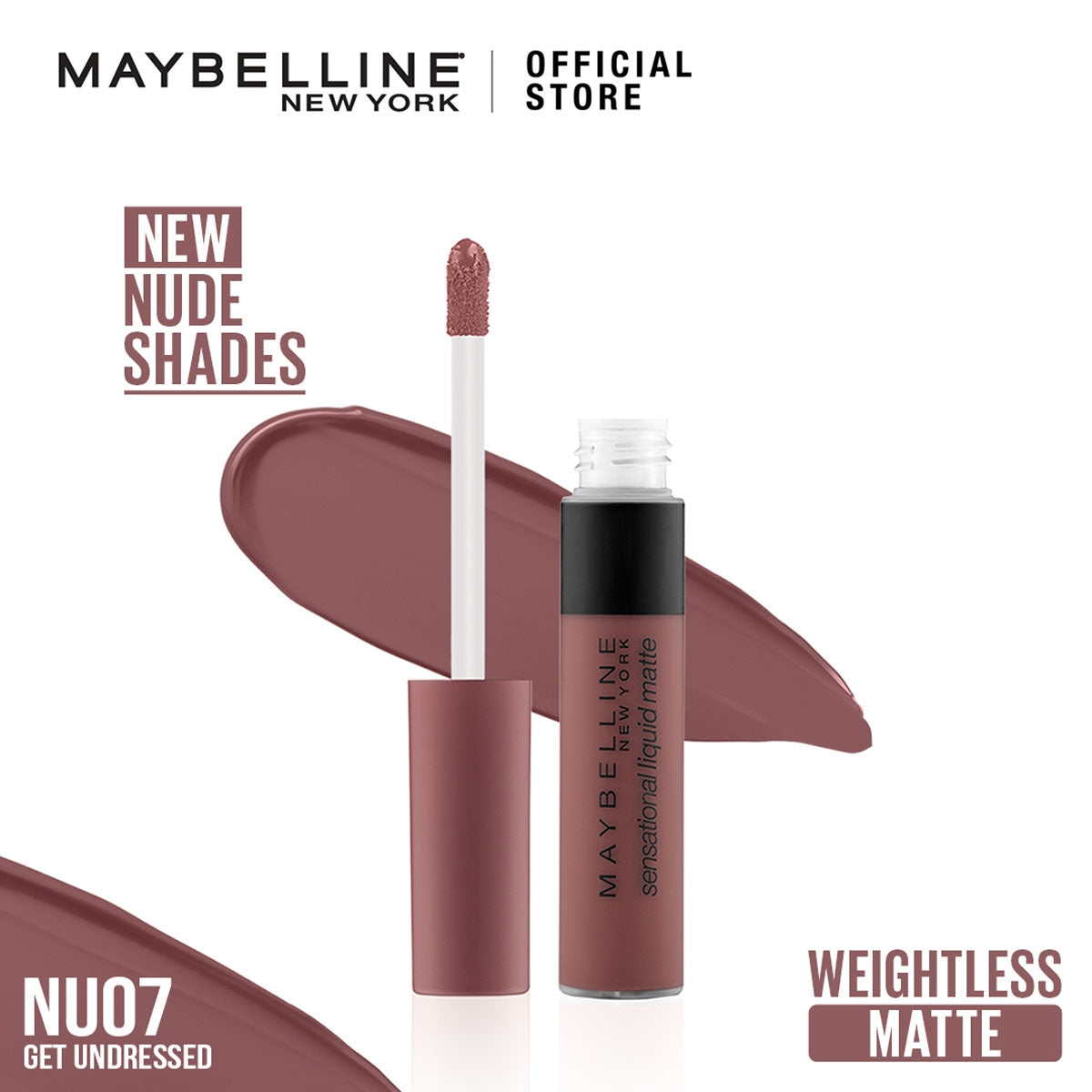 Maybelline - Color Sensational Liquid Matte Lipstick - The Nudes Collection - NU 07 - Get Undressed — image 1 — Meeshop Pakistan