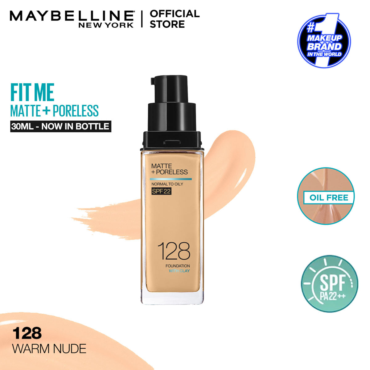 Maybelline - Fit Me Matte + Poreless Liquid Foundation SPF 22 - 128 — image 1 — Meeshop Pakistan