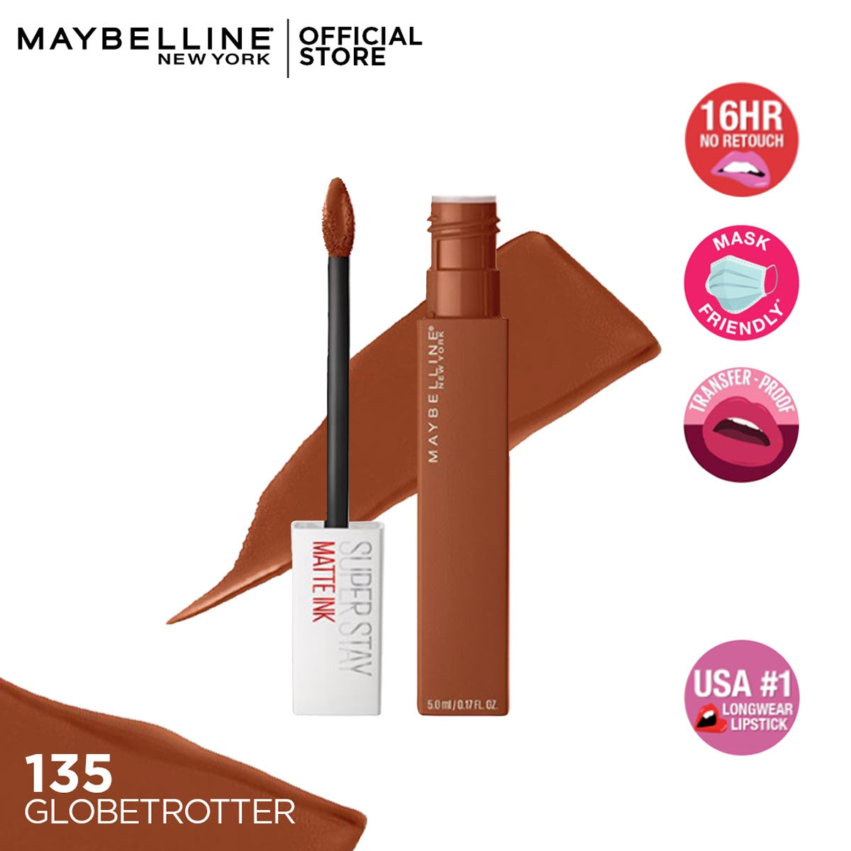 Maybelline - SuperStay Matte Ink Liquid Lipstick - 135 Globetrotter — image 1 — Meeshop Pakistan