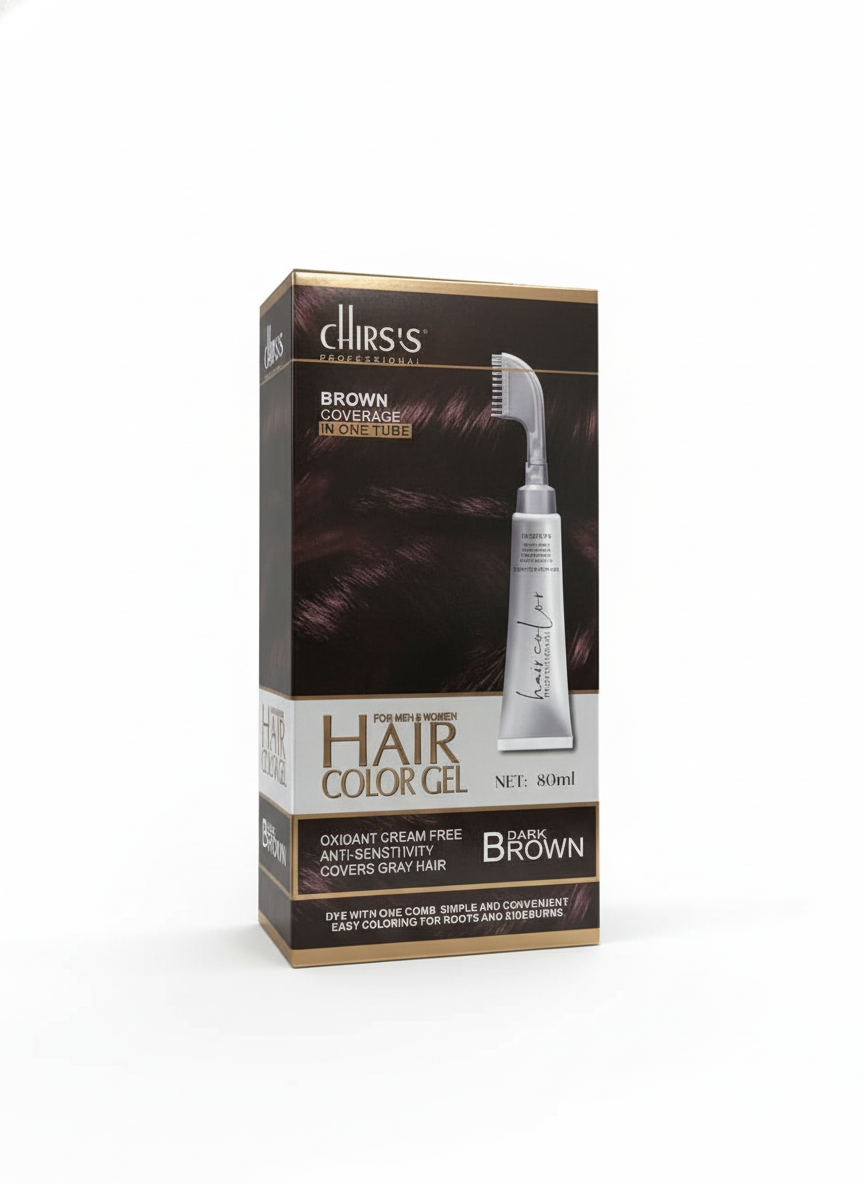 Chirs's Professional Hair Color Gel - Dark Brown - 80ml — image 1 — Meeshop Pakistan