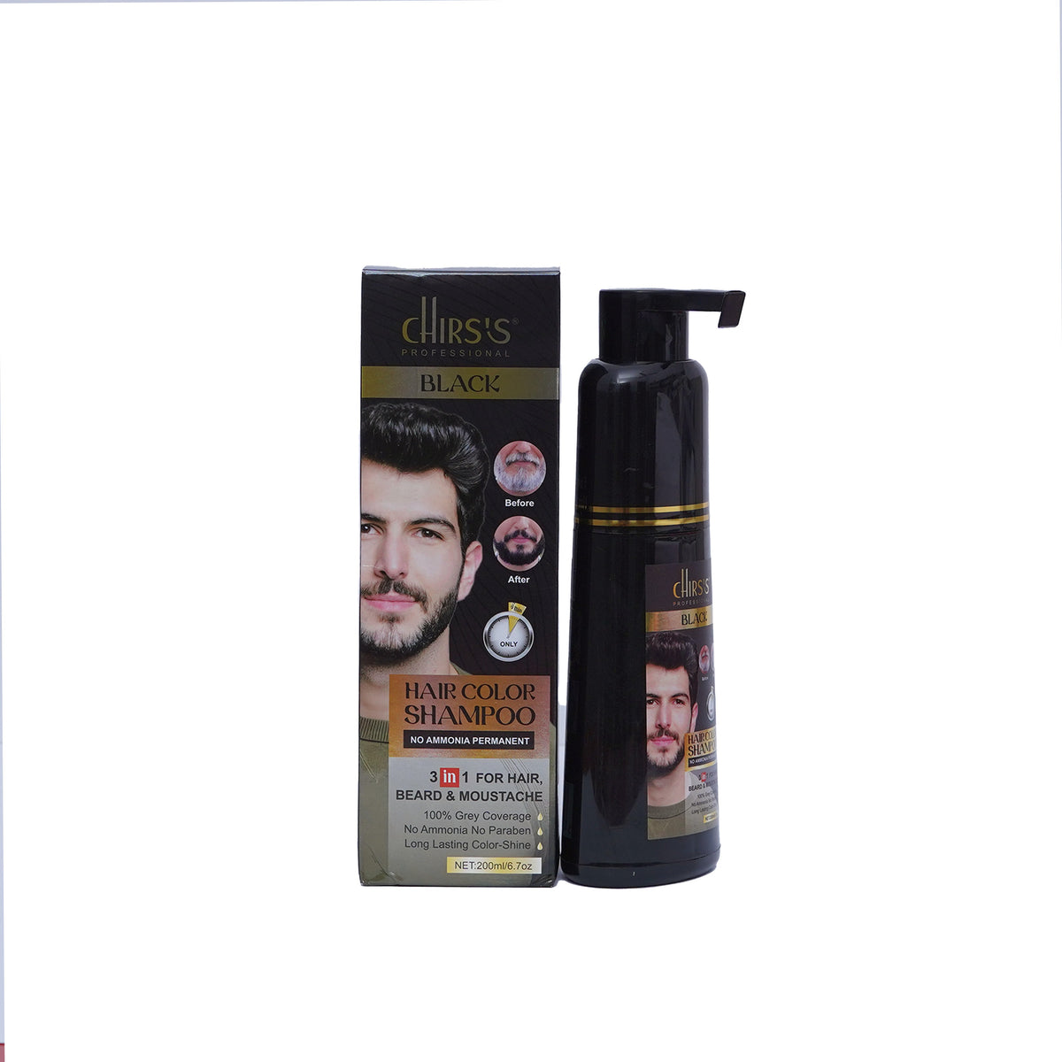 Chirs's - Professional Hair Color Shampoo With Argan Extract (Black) — image 1 — Meeshop Pakistan