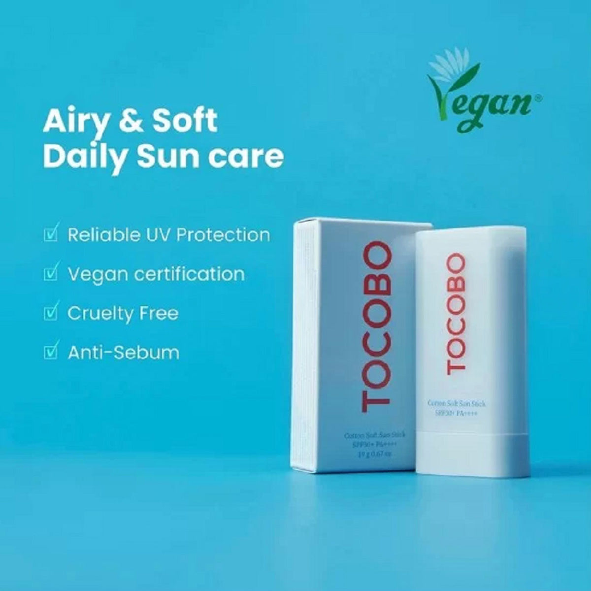 Tocobo - Cotton Soft Sunstick SPF50 - 19g — image 1 — Meeshop Pakistan