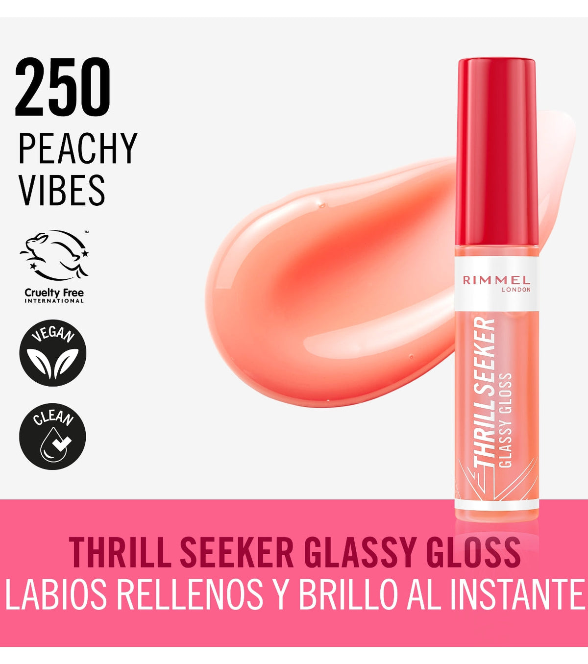 Rimmel London - Lip Gloss Thrill Seeker - 250 Peachy Vibes — image 1 — Meeshop Pakistan