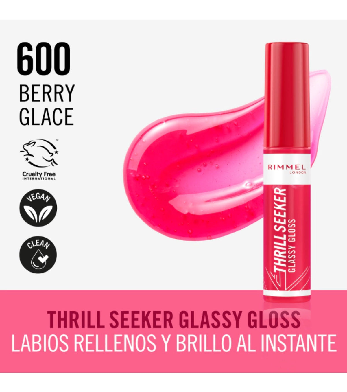 Rimmel London - Lip Gloss Thrill Seeker - 600 Berry Glace — image 1 — Meeshop Pakistan
