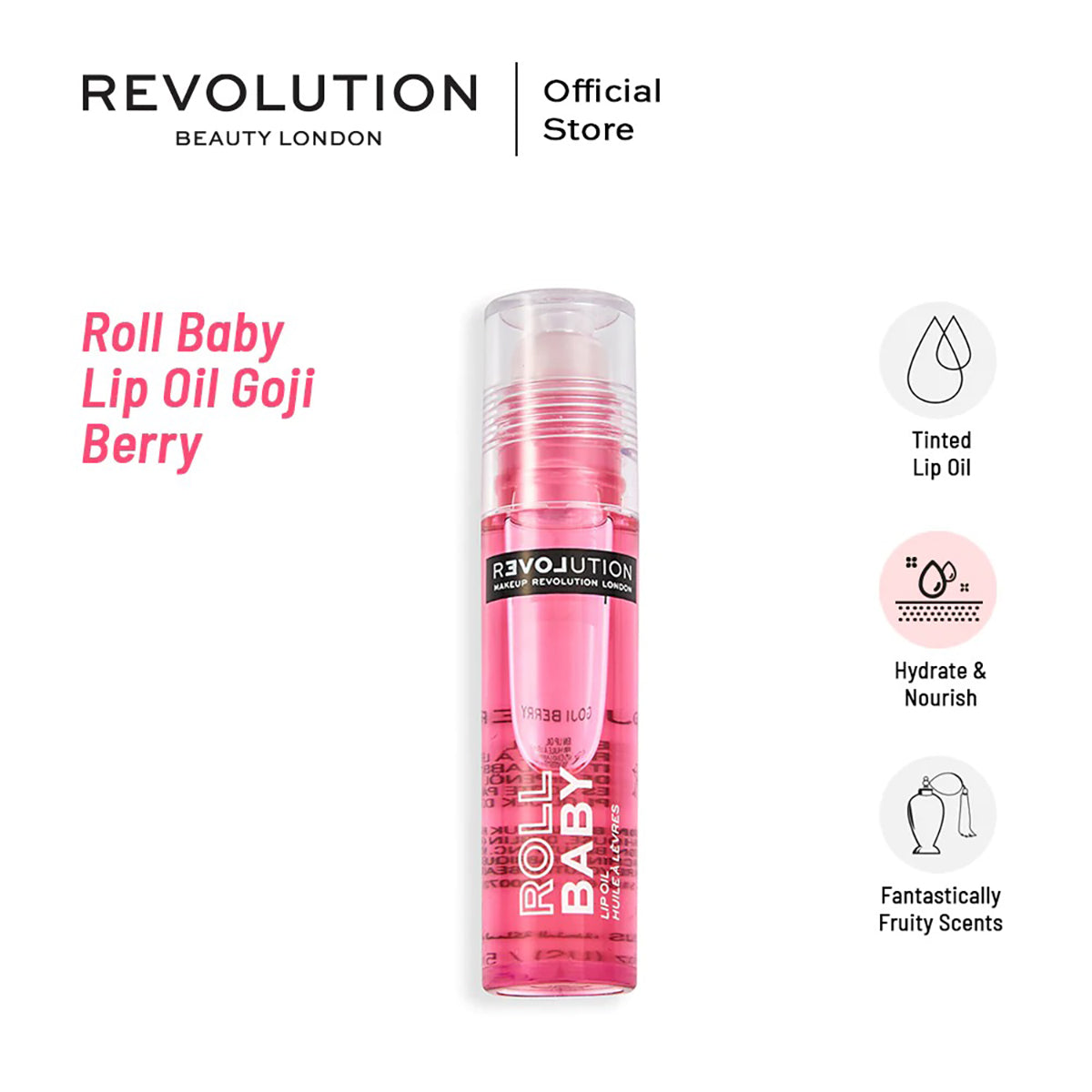 Revolution - Roll Baby Lip Oil Goji Berry — image 1 — Meeshop Pakistan