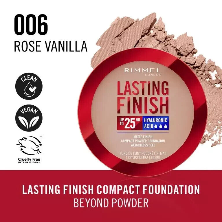 Rimmel London - Lasting Finish Compact Powder Foundation - 006 Rose Vanilla — image 1 — Meeshop Pakistan
